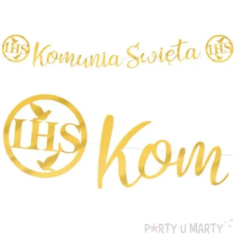 baner komunia swieta ihs zloty partypal 150 cm