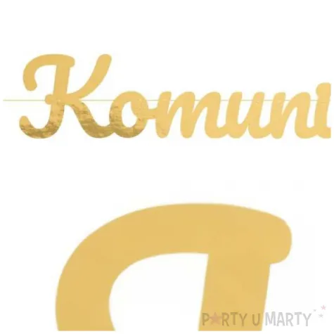baner komunia swieta napis zloty czakos 3 m