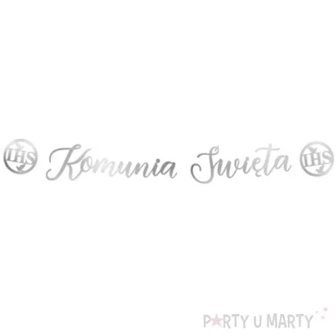 baner komunia swieta srebrny partypal 150 cm