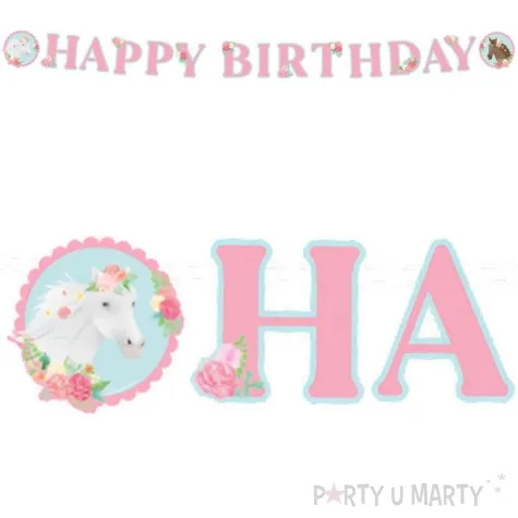 baner konie happy birthday pd horses pd party 250 cm