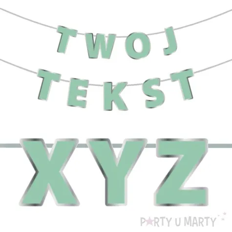 baner litery wlasny tekst diy zielony 200 cm
