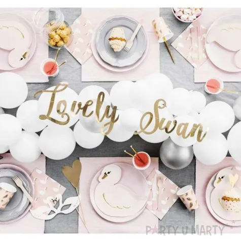 baner lovely swan partydeco zloty 64 cm