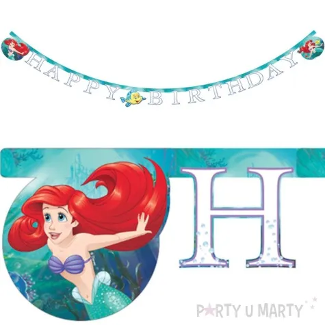 baner mala syrenka arielka happy birthday procos 200 cm