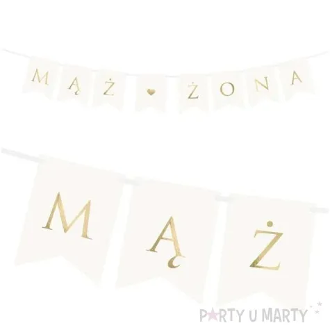 baner maz i zona bialy partydeco 110 cm