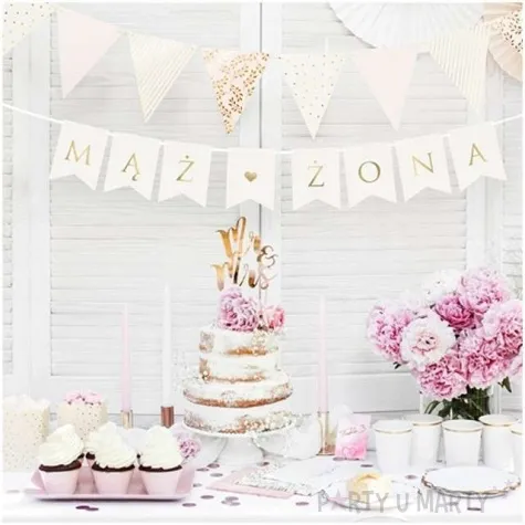 baner maz i zona bialy partydeco 110 cm