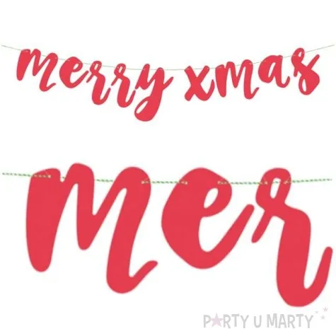 baner merry xmas czerwony partydeco 120 cm