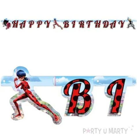 baner miraculous happy birthday amscan 180 cm