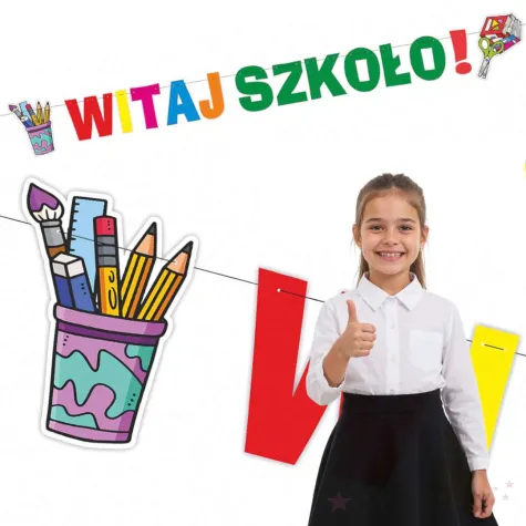 baner na rozpoczecie roku szkolnego witaj szkolo mix kolor 2 5m
