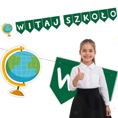 baner na rozpoczecie roku szkolnego witaj szkolo zielony ciemny 2 5 m