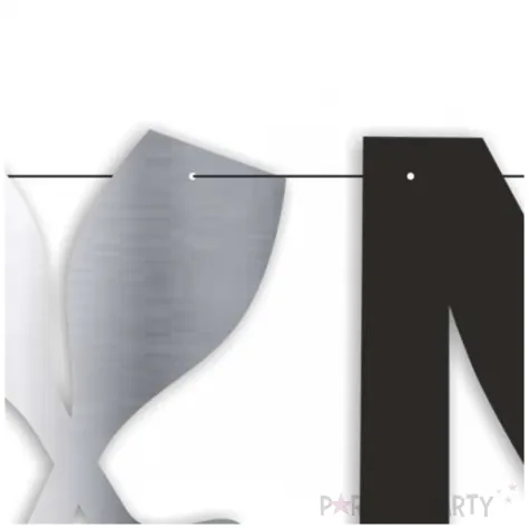 baner nowy rok 2025 metalic srebrno czarny 220 cm