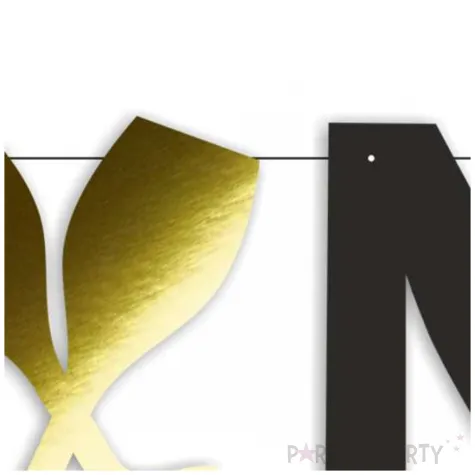 baner nowy rok 2025 metalic zloto czarny 220 cm