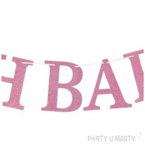 baner oh baby rozowy brokatowy godan 300 cm