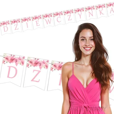 baner papierowa girlanda kwiat jabloni dekoracja na baby shower dzien kobiet urodziny 200 cm