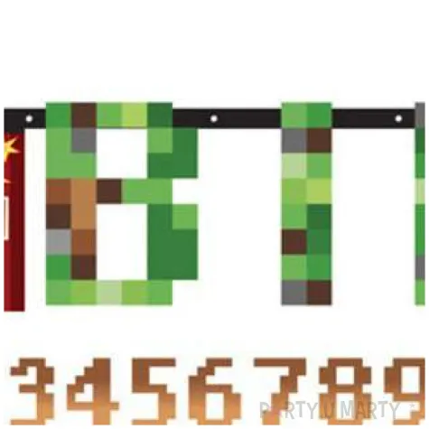 baner piksel happy birthday zielony amscan 150 x 13 cm