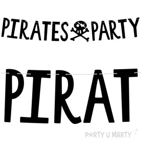 baner pirates party piraci czarny partydeco 100 cm