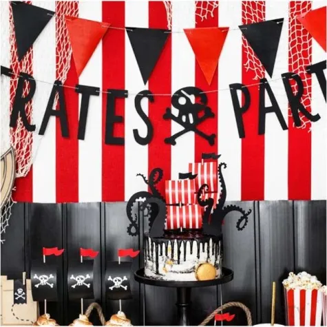 baner pirates party piraci czarny partydeco 100 cm