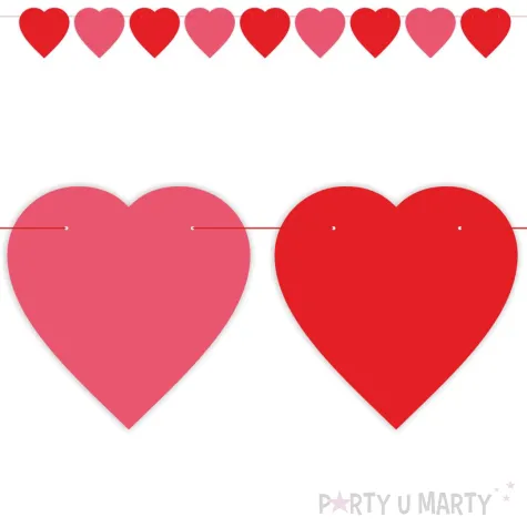 baner serca classic czerwono rozowy 2 2 m