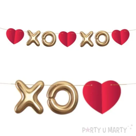 baner serca xoxo zloty godan 200 cm