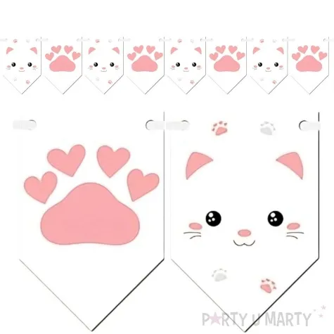 baner slodki kotek bialy rozowy congee 300 cm