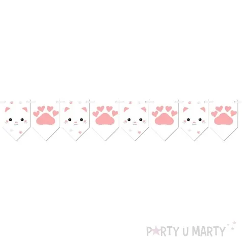 baner slodki kotek bialy rozowy congee 300 cm