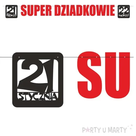baner super dziadkowie czerwono czarny 2 2 m