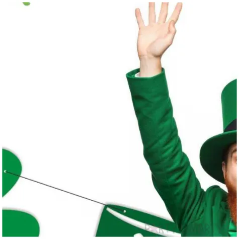 baner sw patryk trojkolorowe koniczynki i kapelusz zielony 2 5 m