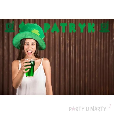baner sw patryk z kapeluszem zielony 2 2 m