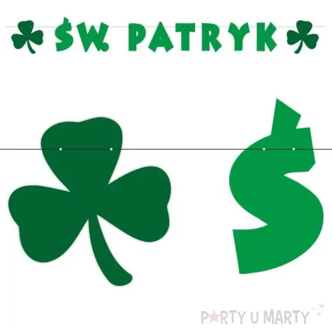 baner sw patryk z koniczynka zielony 2 2 m