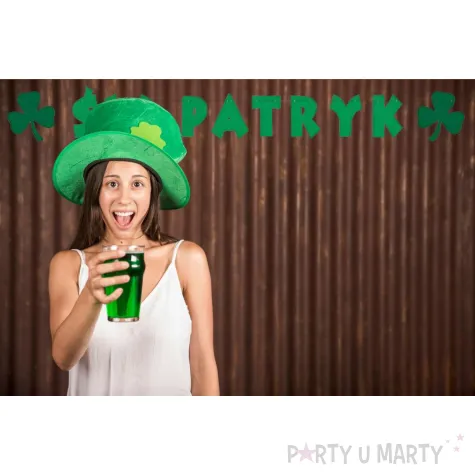 baner sw patryk z koniczynka zielony 2 2 m