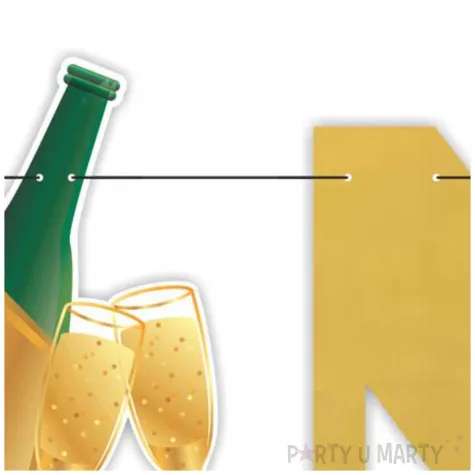 baner szampanski nowy rok 2025 zloto zielony 2 3 m