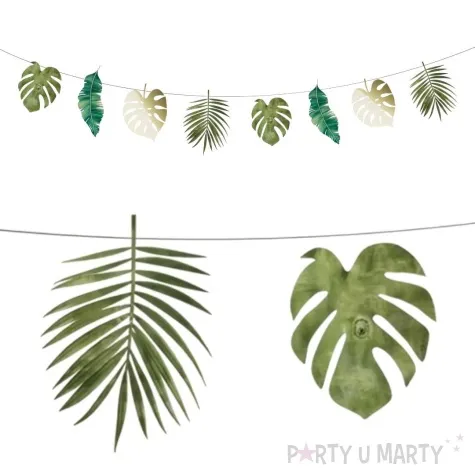 baner tropikalne liscie hawaje zielony ptitclown 300 cm