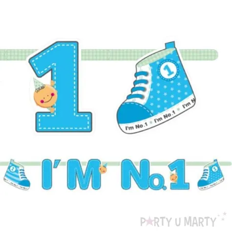 baner urodzinowy im no 1 niebieski 1 szt