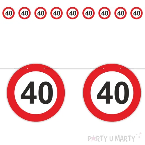 baner urodziny 40 traffic birthday 2 5 m