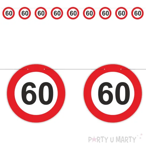 baner urodziny 60 traffic birthday 2 5 m