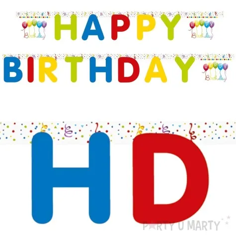 baner urodziny happy birthday streamers procos 200 cm