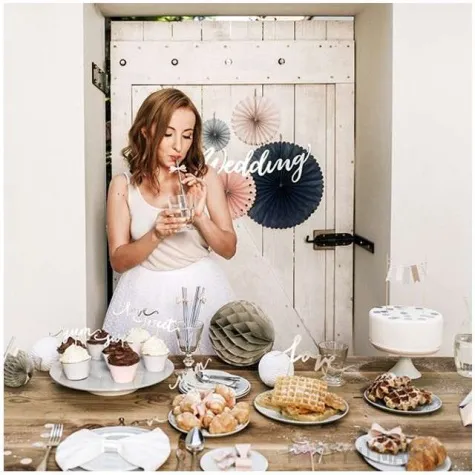 baner weding partydeco srebrny 45 cm