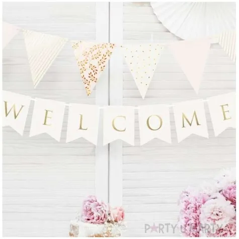 baner welcome partydeco bialy 95 cm