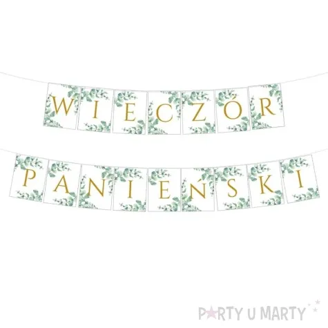 baner wieczor panienski listki bialy partycollection 3 5 m