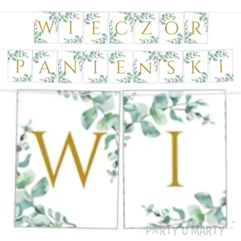 baner wieczor panienski listki bialy partycollection 3 5 m