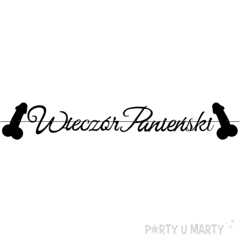 baner wieczor panienski peniski czarny dekolo 250 cm