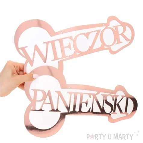 baner wieczor panienski penisy rose gold partycollection 2 5 m