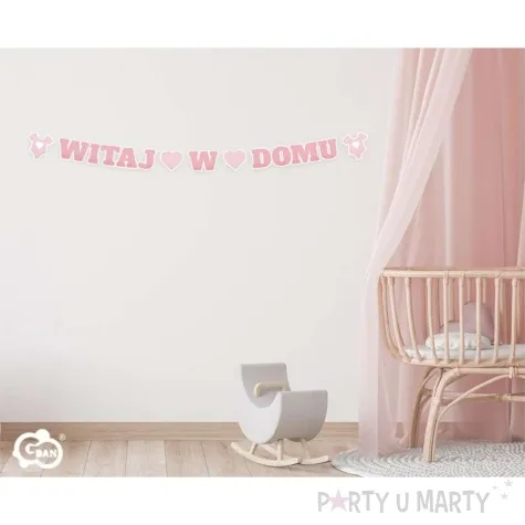 baner witaj w domu girl rozowy godan 2 8 m