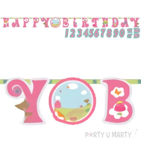 baner woodland princess amscan rozowy 320 cm