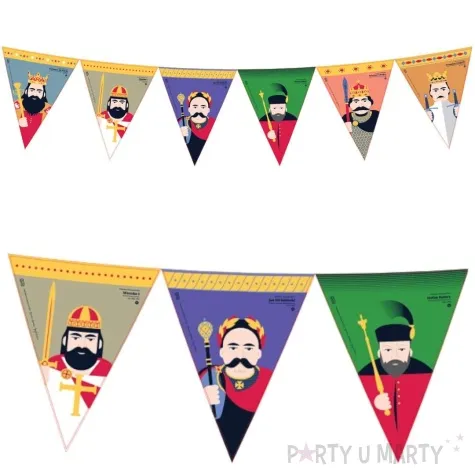 baner z flagami krolewska impreza krolowie polski godan 360 cm