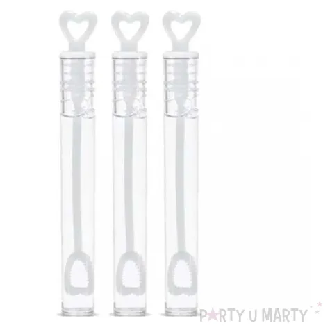 banki mydlane serduszko bialy partydeco 4ml 6 szt
