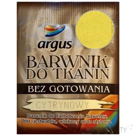barwnik do tkanin bez gotowania zolty cytrynowy argus 15 g