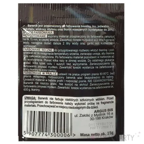 barwnik do tkanin classic pomaranczowy argus 15 g