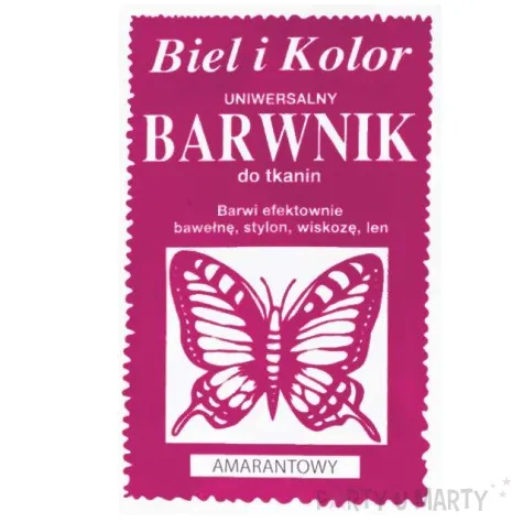 barwnik do tkanin motyl amarantowy biel i kolor 10 g