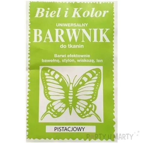 barwnik do tkanin motyl pistacjowy biel i kolor 10 g