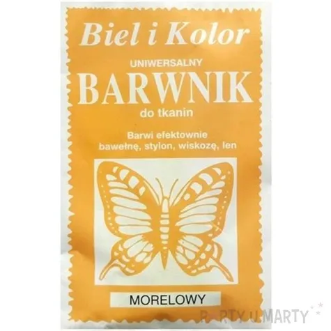 barwnik do tkanin motyl pomaranczowy morelowy biel i kolor 10 g